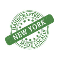 made in new York logo stamp art green
