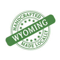 made in Wyoming logo green stamp