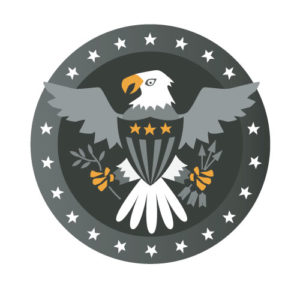 eagle logo with arrows and olive branch