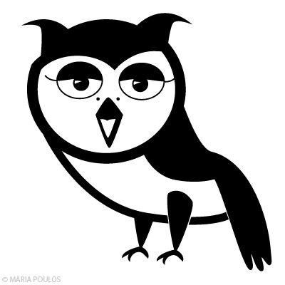 owl logo black and white