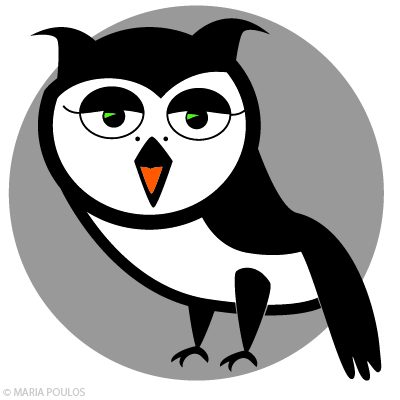 owl logo with moon