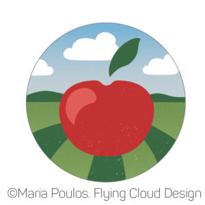 apple farm logo textured