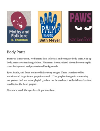book cover design body parts
