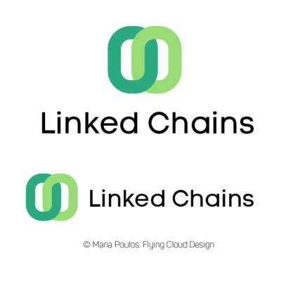 linked chain in green mock-up logo for sale