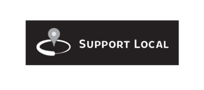 support local logo white