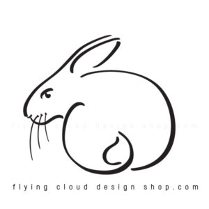 bunny logo sumi-e style