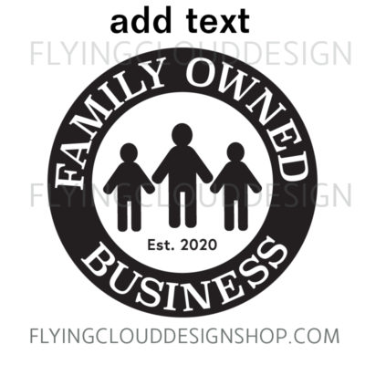 family owned business black logo for sale add text