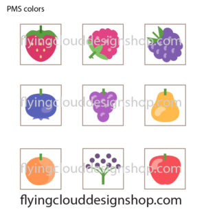 fruit jam illustrations PMS colors