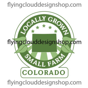 grown locally small farm Colorado logo, stock art vector
