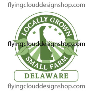 grown locally small farm Delaware logo, stock art vector