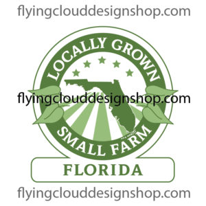 grown locally small farm Florida logo, stock art vector