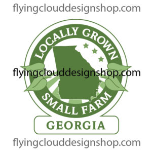 grown locally small farm Georgia logo, stock art vector